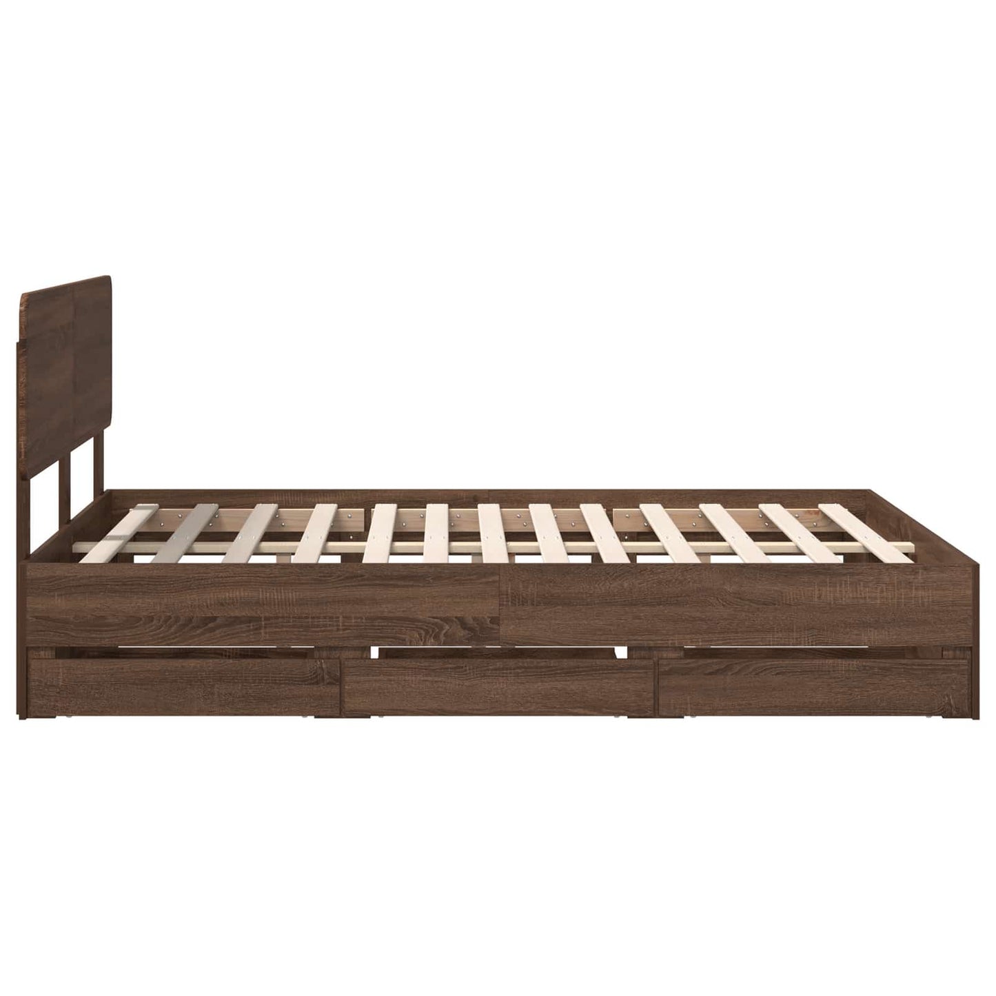 vidaXL Cadre de lit aspect chêne marron 140x200 cm Bois d'ingénierie