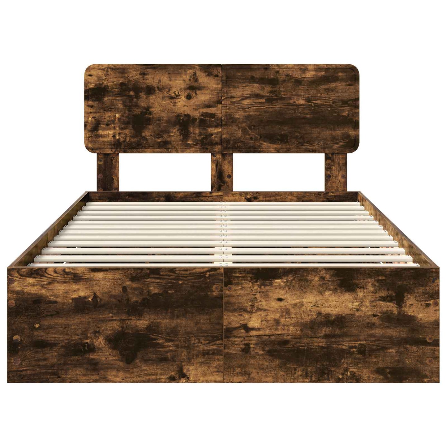 vidaXL Cadre de lit Chêne fumé 135 x 190 cm Bois d'ingénierie
