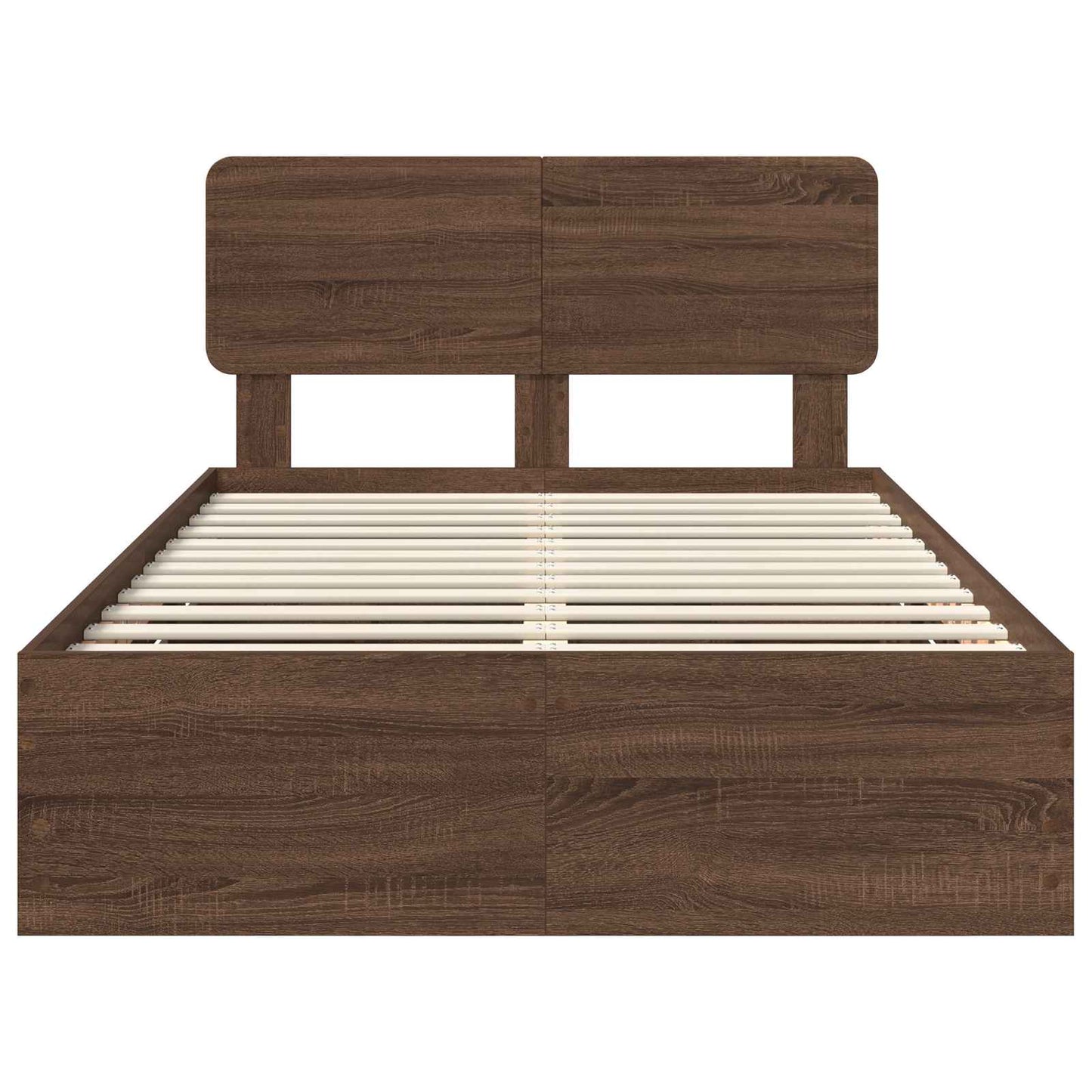 vidaXL Cadre de lit aspect chêne marron 135 x 190 cm en bois d'ingénierie