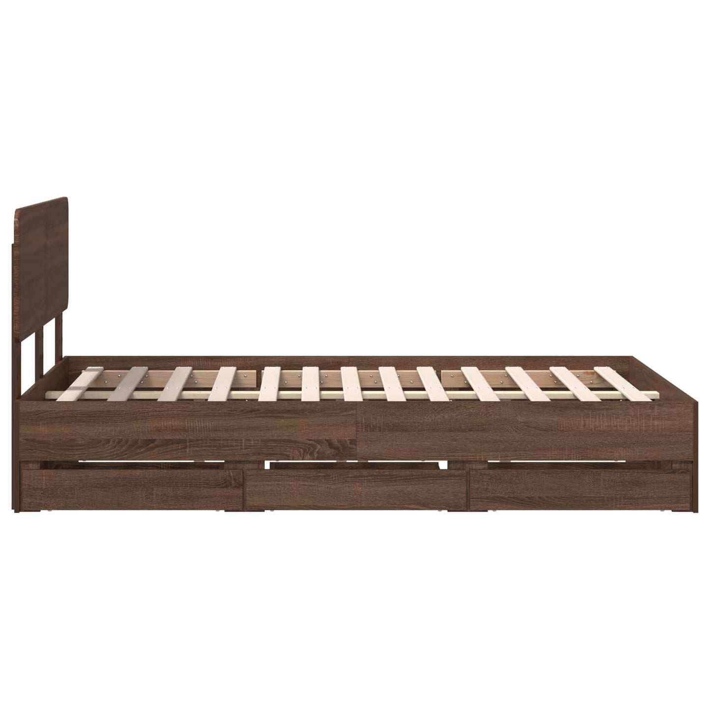 vidaXL Cadre de lit aspect chêne marron 135 x 190 cm en bois d'ingénierie