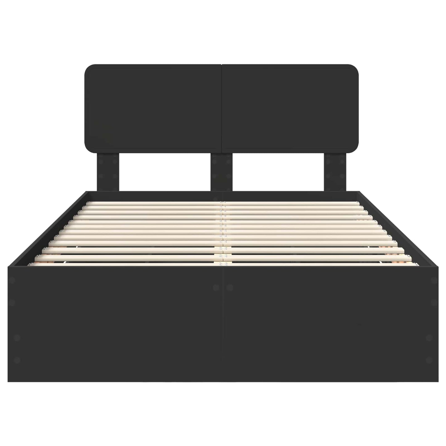 Bettrahmen mit Kopfteil Schwarz 120 x 190 cm Holzwerkstoff