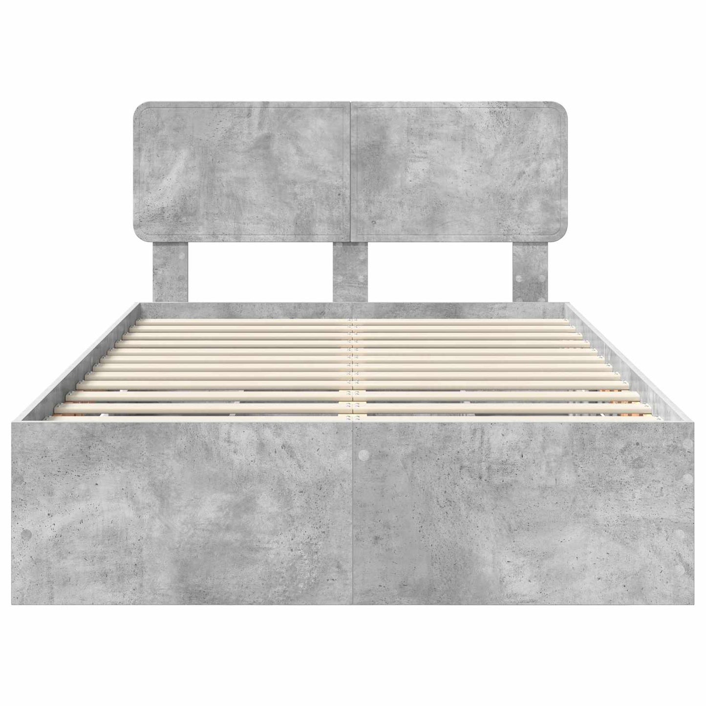 vidaXL Cadre de lit avec tête de lit Gris béton 120 x 190 cm Bois d'ingénierie