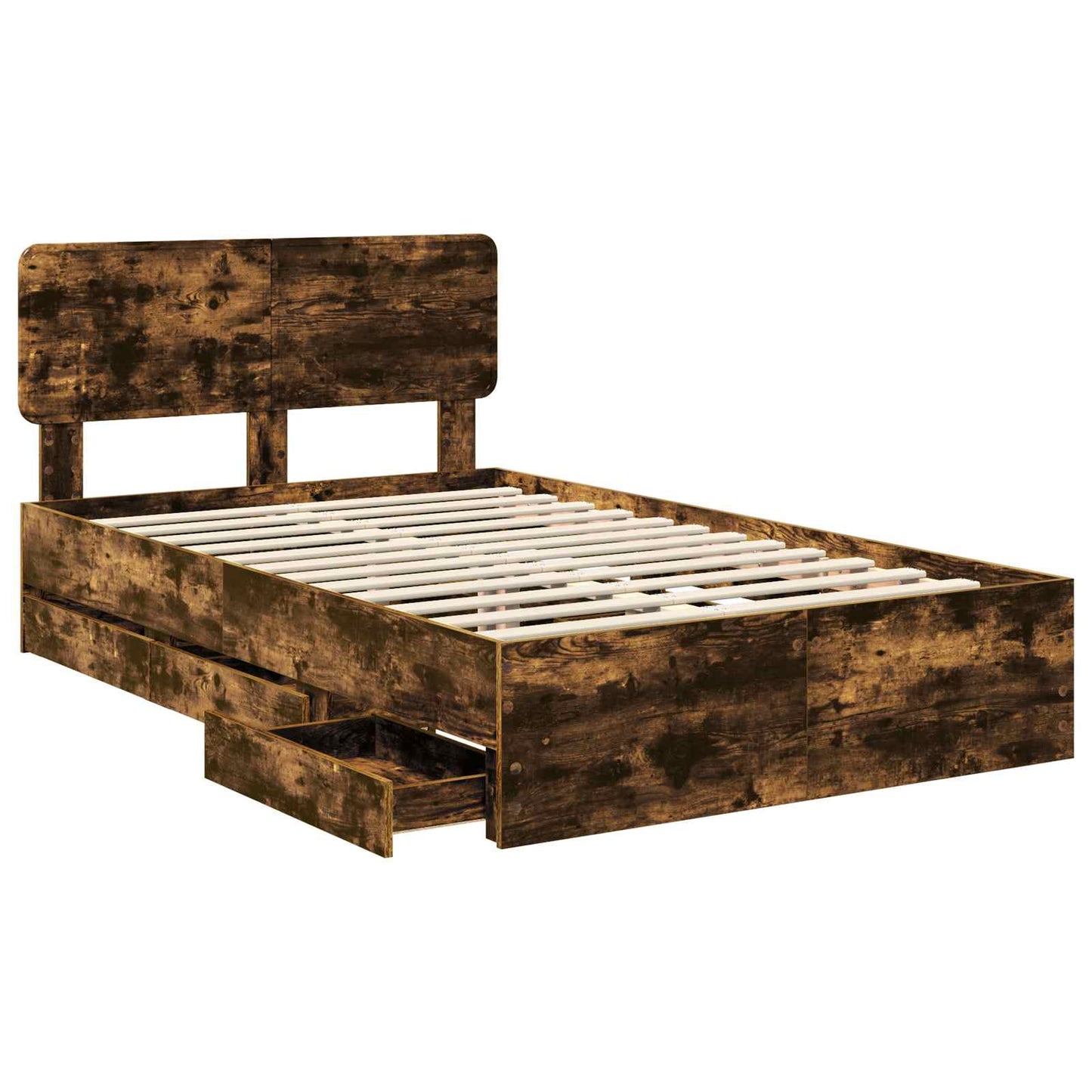 vidaXL Cadre de lit Chêne fumé 120 x 190 cm Bois d'ingénierie