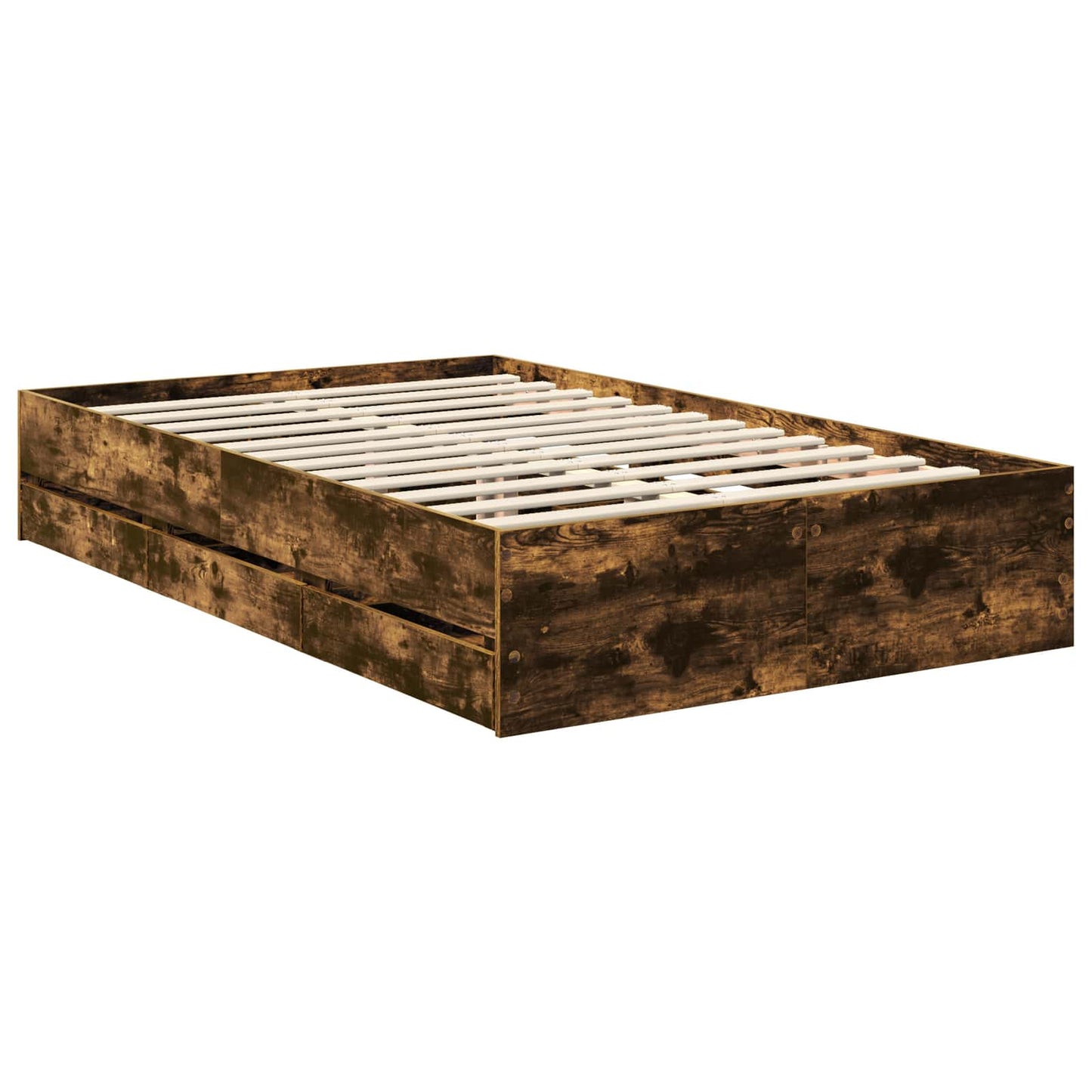 vidaXL Cadre de lit Chêne fumé 120 x 190 cm Bois d'ingénierie