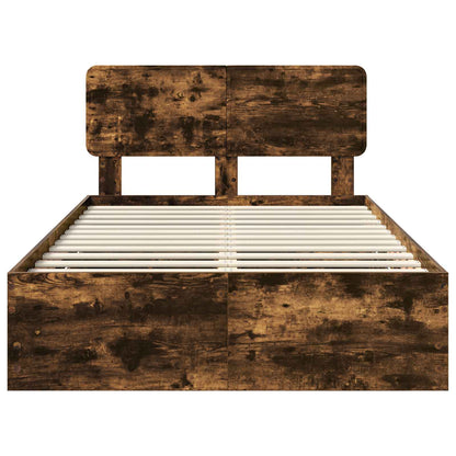 vidaXL Cadre de lit Chêne fumé 120 x 190 cm Bois d'ingénierie