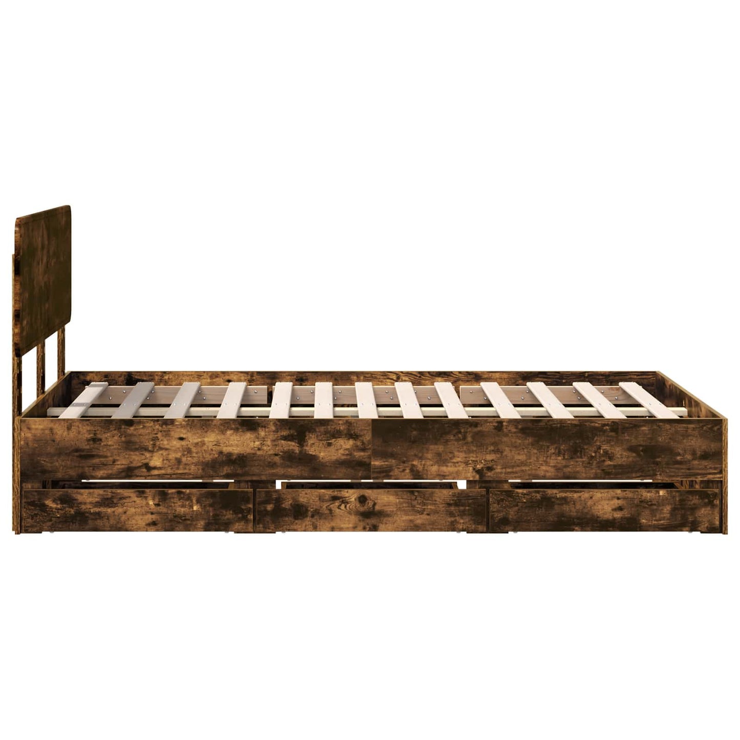 vidaXL Cadre de lit Chêne fumé 120 x 190 cm Bois d'ingénierie