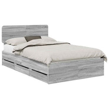 vidaXL Cadre de lit Gris Sonoma 120 x 190 cm Bois d'ingénierie