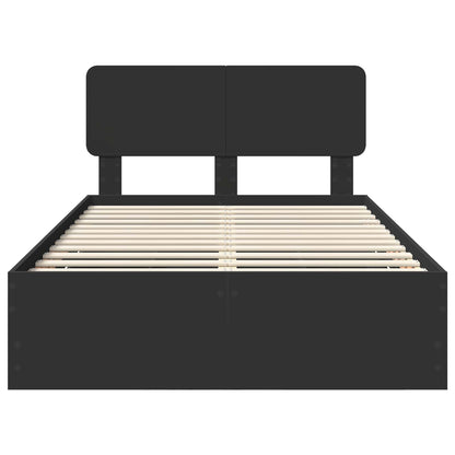 Bettrahmen mit Kopfteil Schwarz 120 x 200 cm Holzwerkstoff