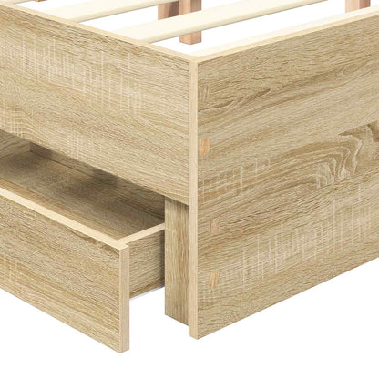 vidaXL Cadre de lit Chêne Sonoma 120 x 200 cm Bois d'ingénierie