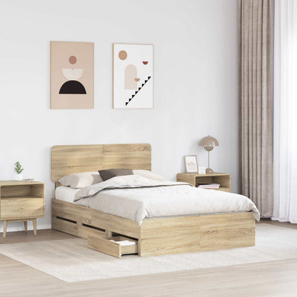 vidaXL Cadre de lit Chêne Sonoma 120 x 200 cm Bois d'ingénierie