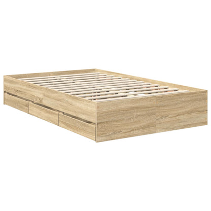 vidaXL Cadre de lit Chêne Sonoma 120 x 200 cm Bois d'ingénierie