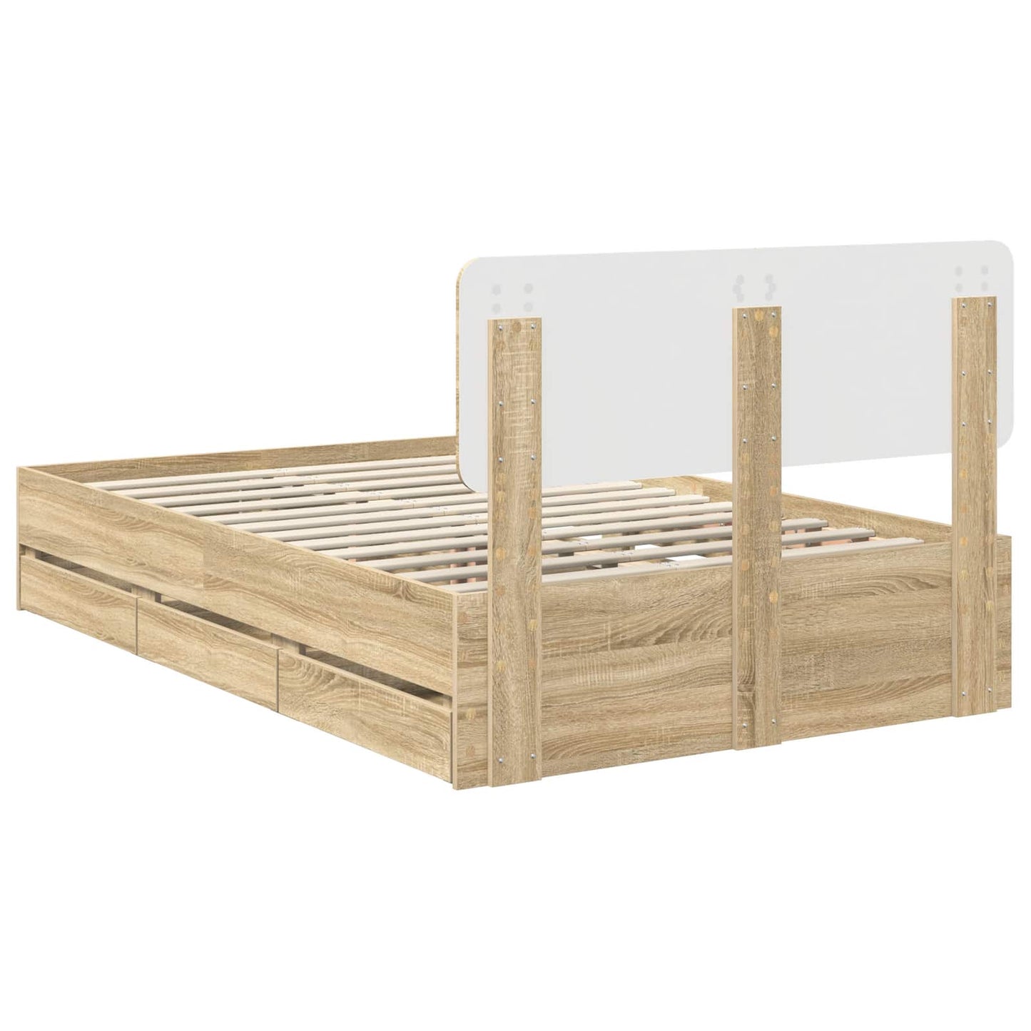 vidaXL Cadre de lit Chêne Sonoma 120 x 200 cm Bois d'ingénierie