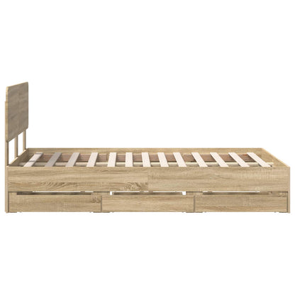 vidaXL Cadre de lit Chêne Sonoma 120 x 200 cm Bois d'ingénierie