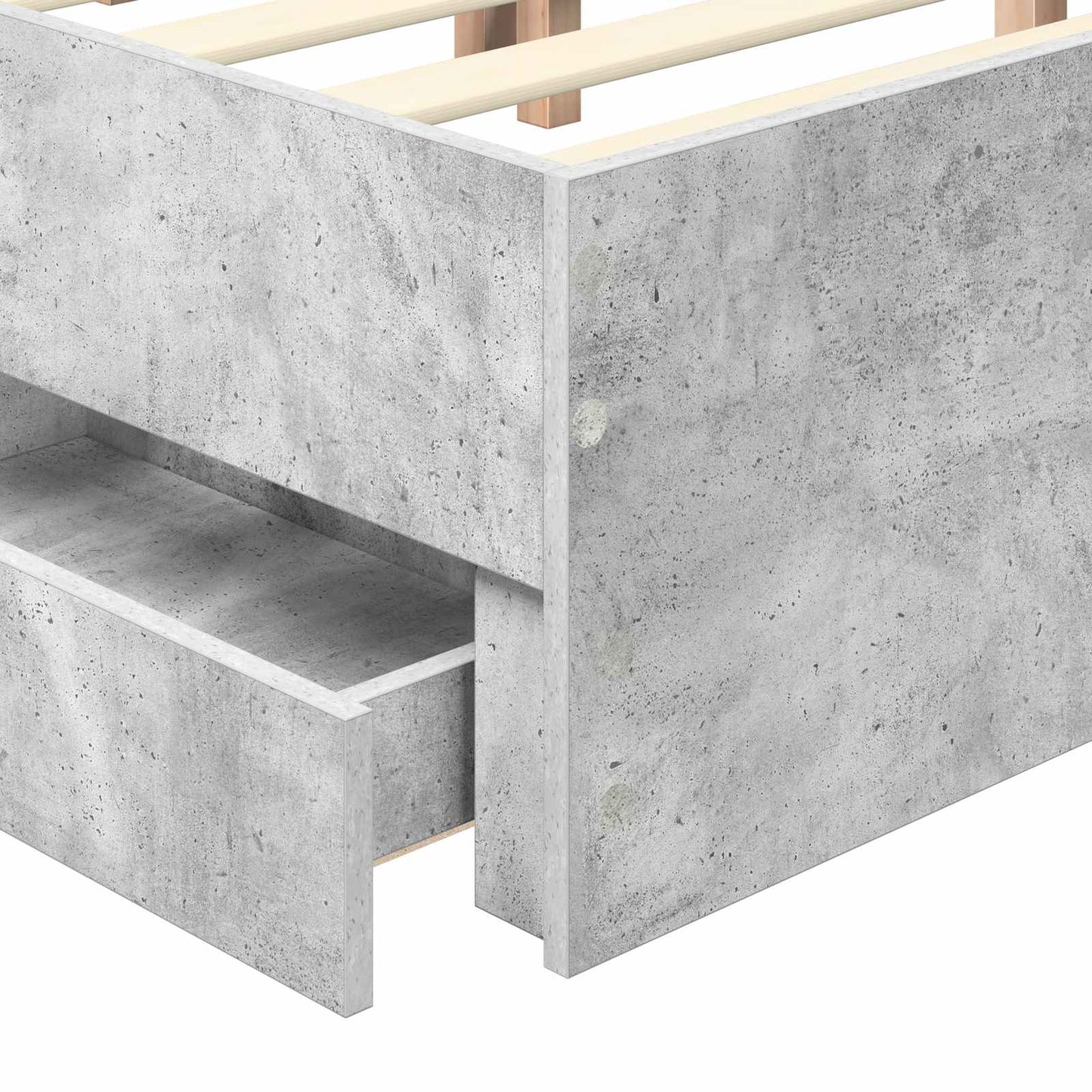 vidaXL Cadre de lit avec tête de lit gris béton 120 x 200 cm bois d'ingénierie