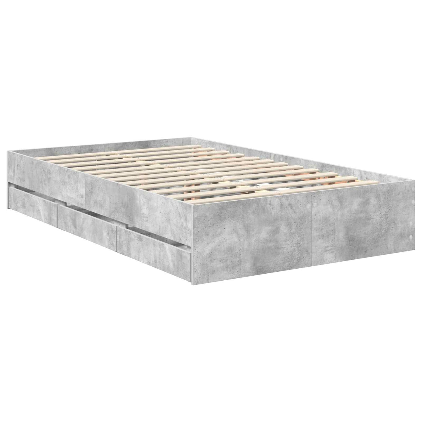 vidaXL Cadre de lit avec tête de lit gris béton 120 x 200 cm bois d'ingénierie