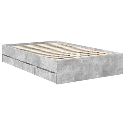vidaXL Cadre de lit avec tête de lit gris béton 120 x 200 cm bois d'ingénierie