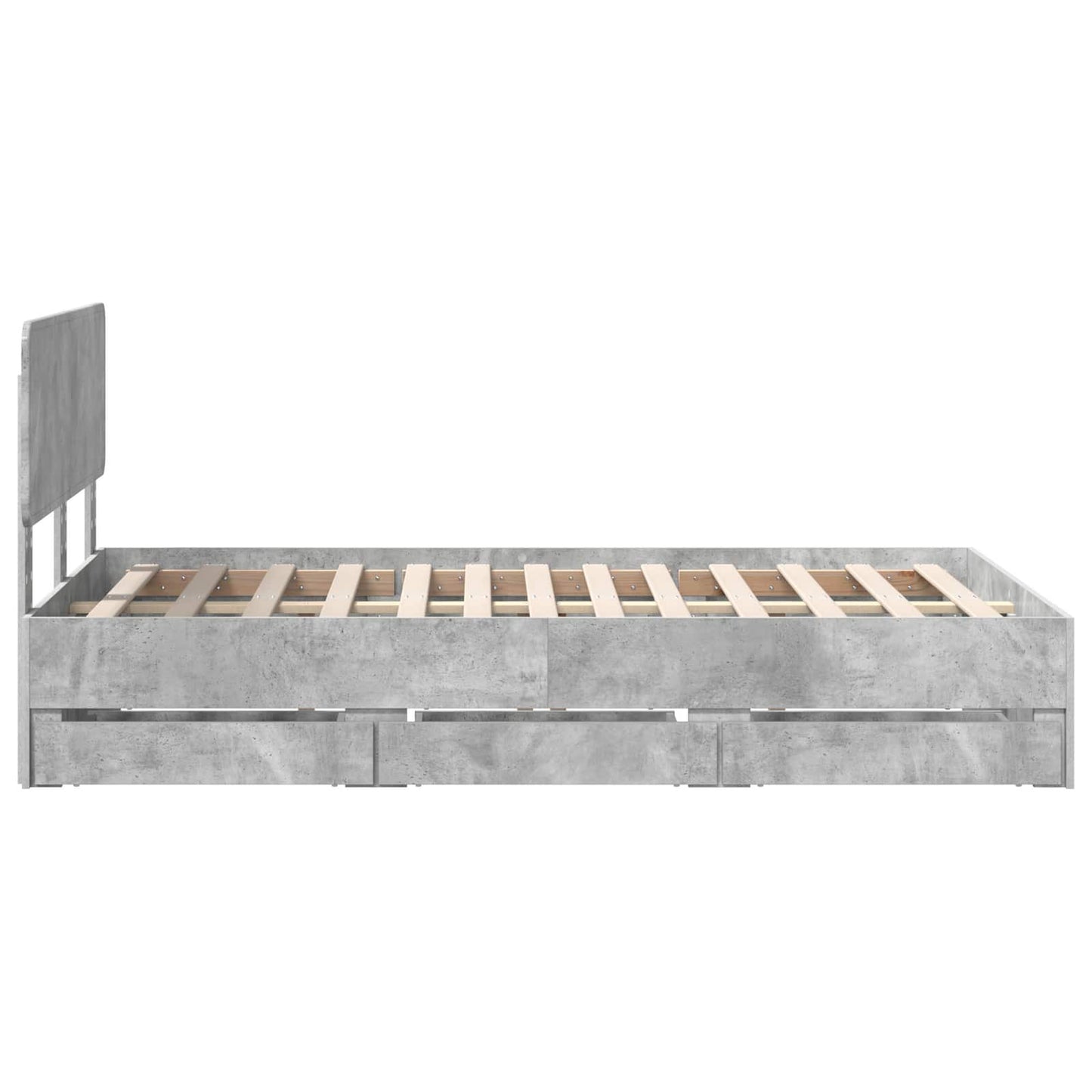 vidaXL Cadre de lit avec tête de lit gris béton 120 x 200 cm bois d'ingénierie
