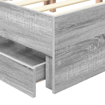 vidaXL Cadre de lit Gris Sonoma 120 x 200 cm Bois d'ingénierie