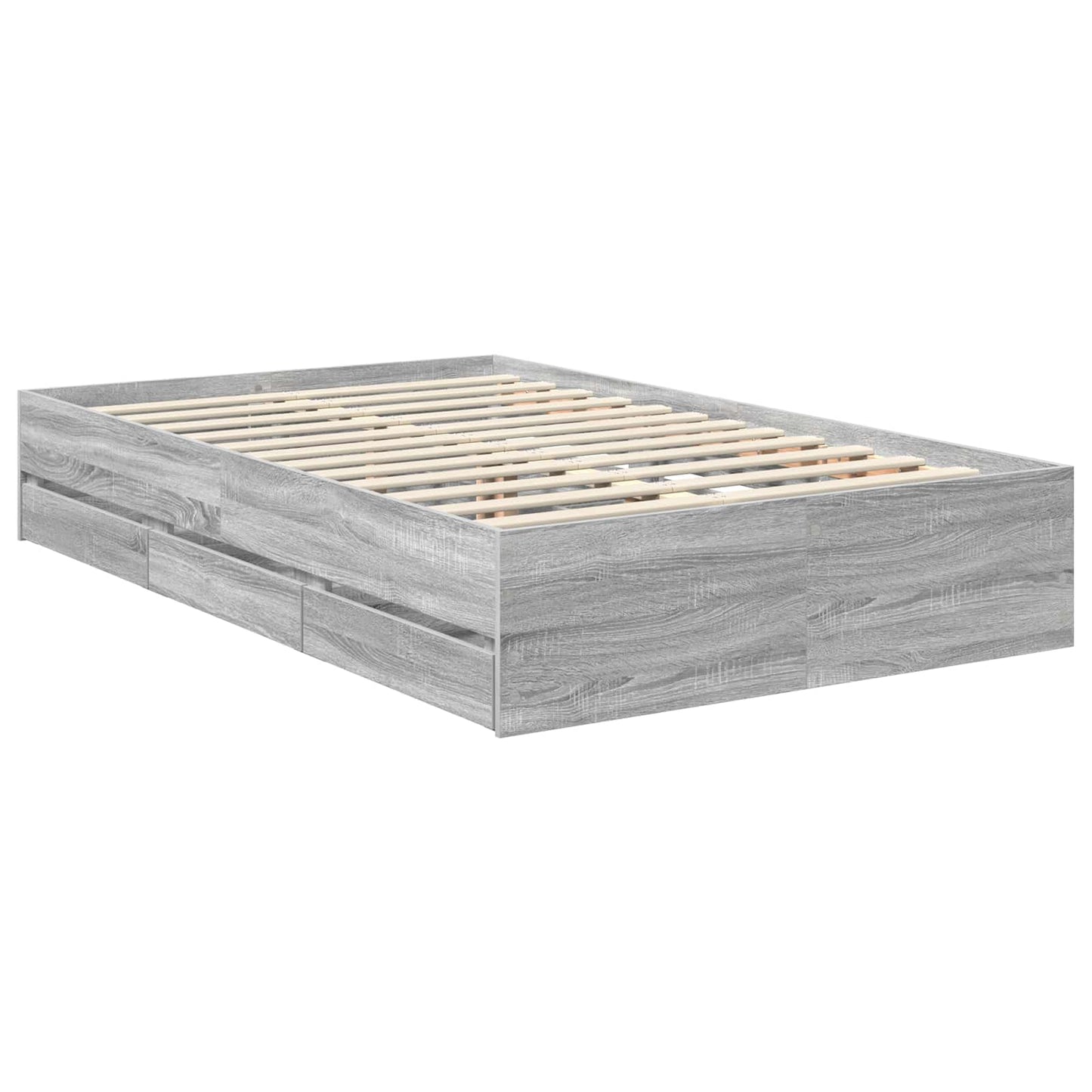 vidaXL Cadre de lit Gris Sonoma 120 x 200 cm Bois d'ingénierie