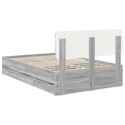 vidaXL Cadre de lit Gris Sonoma 120 x 200 cm Bois d'ingénierie