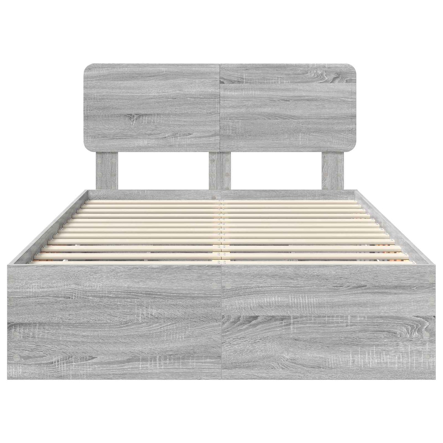 vidaXL Cadre de lit Gris Sonoma 120 x 200 cm Bois d'ingénierie
