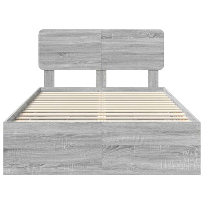 vidaXL Cadre de lit Gris Sonoma 120 x 200 cm Bois d'ingénierie