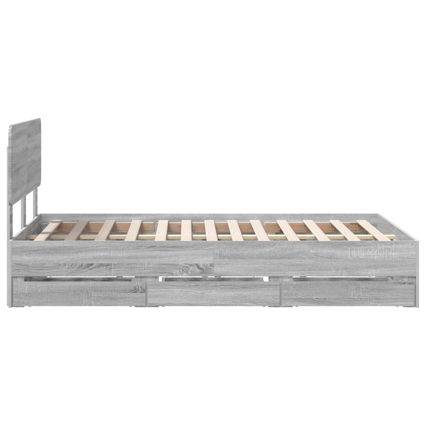 vidaXL Cadre de lit Gris Sonoma 120 x 200 cm Bois d'ingénierie