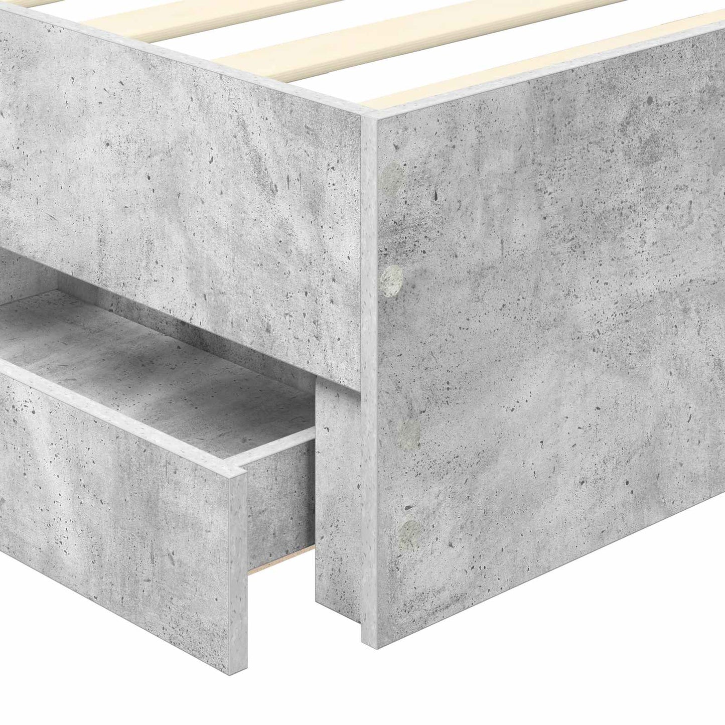 vidaXL Bettrahmen mit Kopfteil Beton Grau 100 x 200 cm Ingenieurs Holz