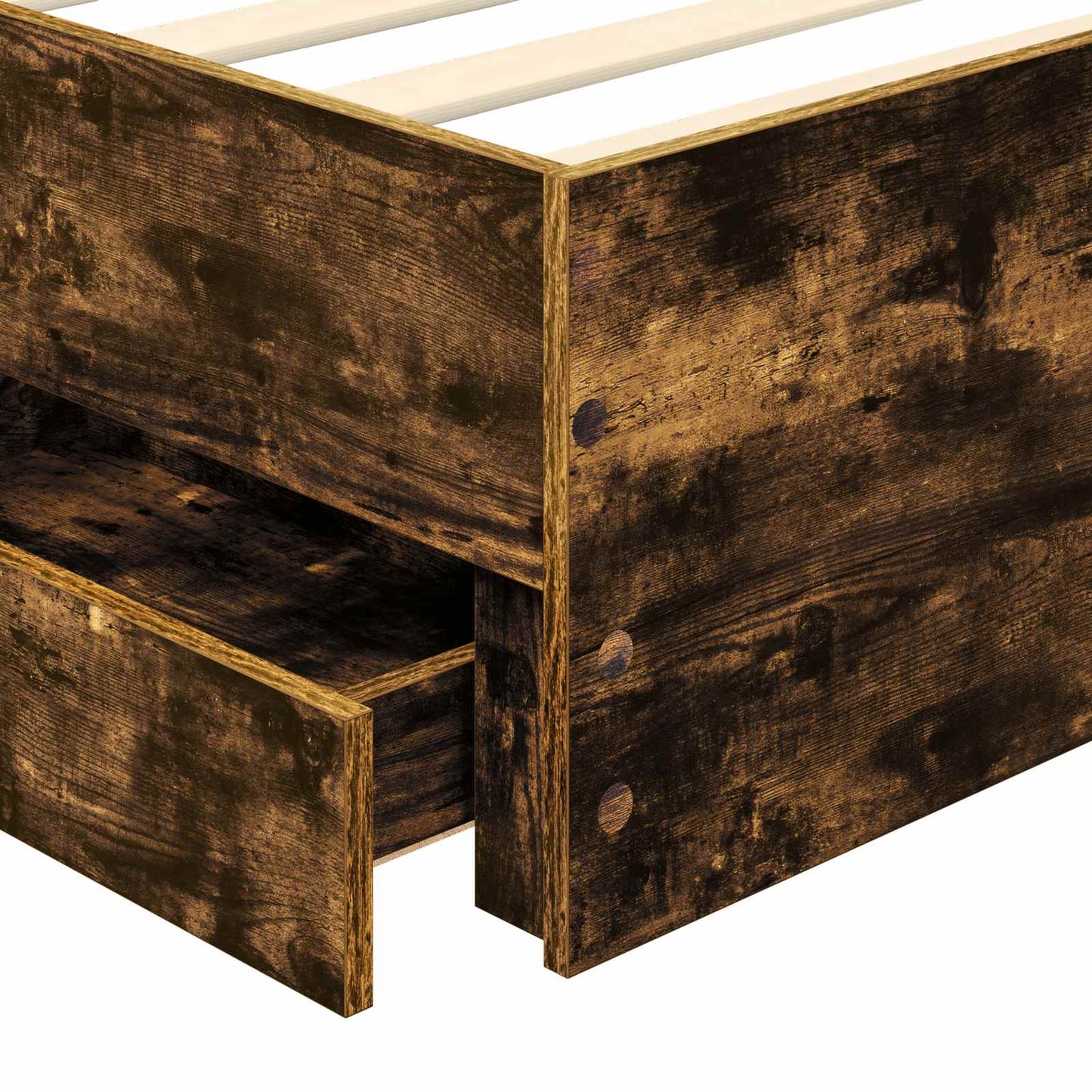 vidaXL Cadre de lit Chêne fumé 100 x 200 cm Bois d'ingénierie