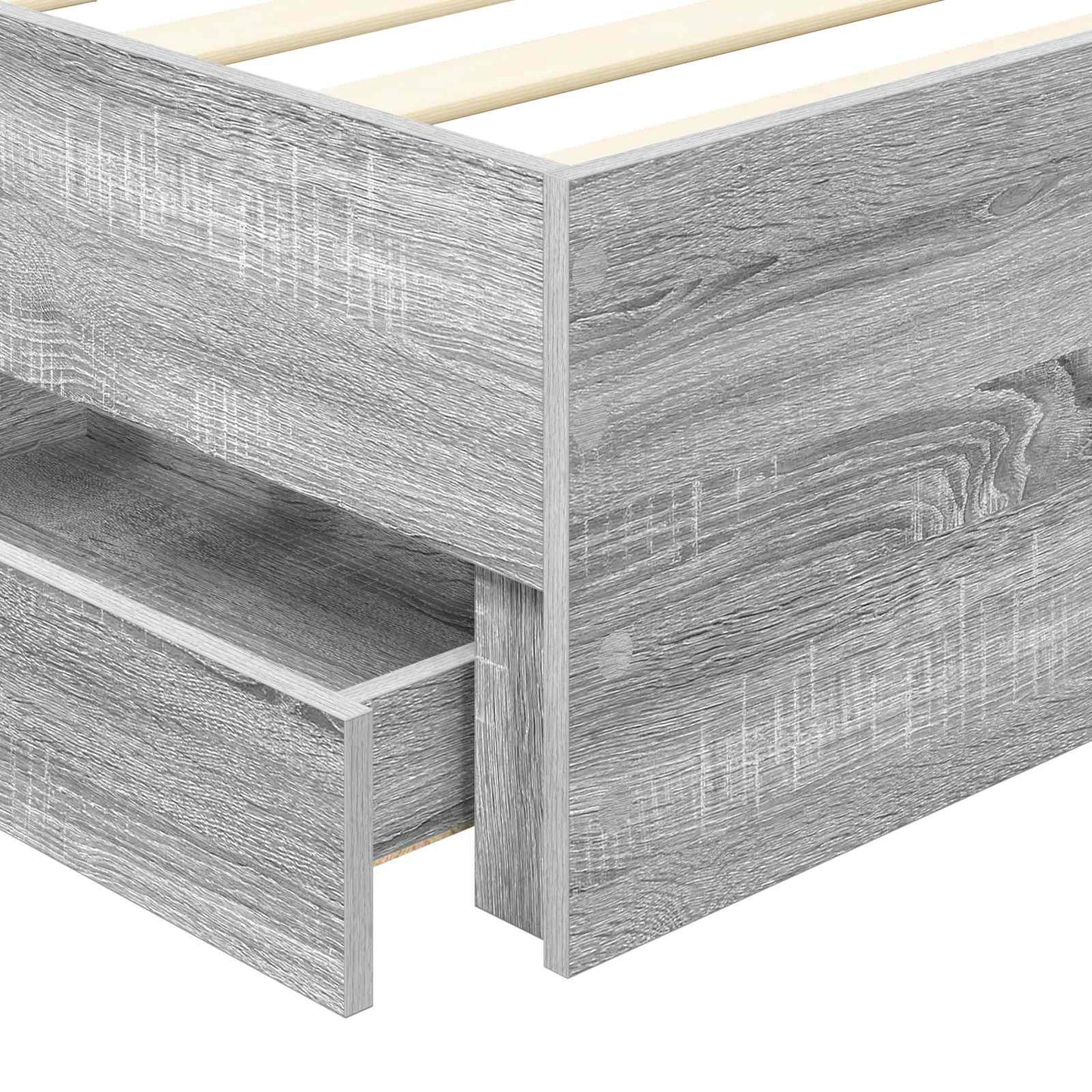 vidaXL Bettrahmen Graues Sonoma 100 x 200 cm Ingenieurs Holz