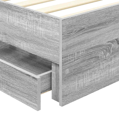vidaXL Bettrahmen Graues Sonoma 100 x 200 cm Ingenieurs Holz
