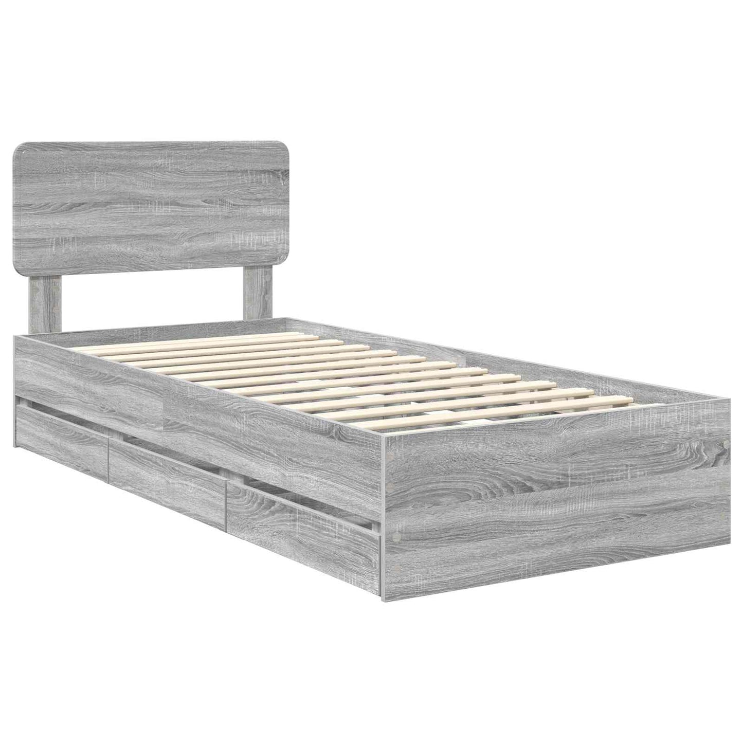 vidaXL Bettrahmen Graues Sonoma 100 x 200 cm Ingenieurs Holz
