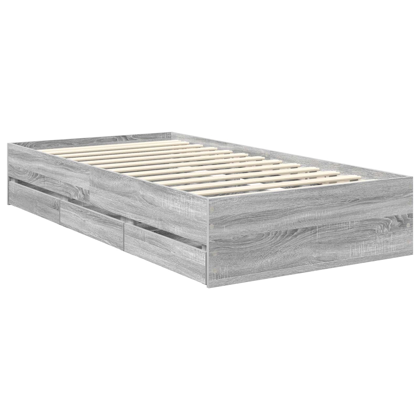 vidaXL Bettrahmen Graues Sonoma 100 x 200 cm Ingenieurs Holz