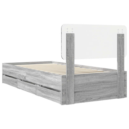 vidaXL Bettrahmen Graues Sonoma 100 x 200 cm Ingenieurs Holz