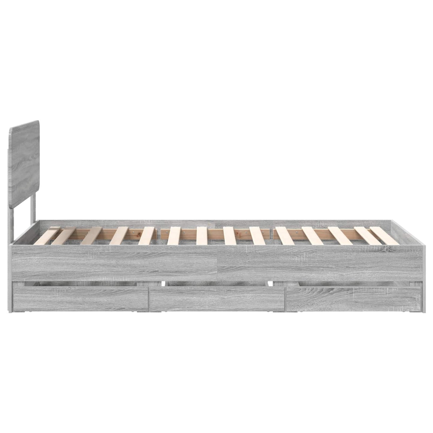 vidaXL Bettrahmen Graues Sonoma 100 x 200 cm Ingenieurs Holz