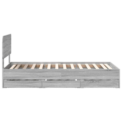 vidaXL Bettrahmen Graues Sonoma 100 x 200 cm Ingenieurs Holz