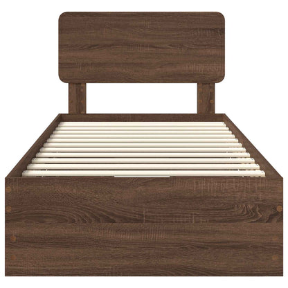 vidaXL Bettrahmen Braun Eichen-Optik 100 x 200 cm Ingenieurs Holz