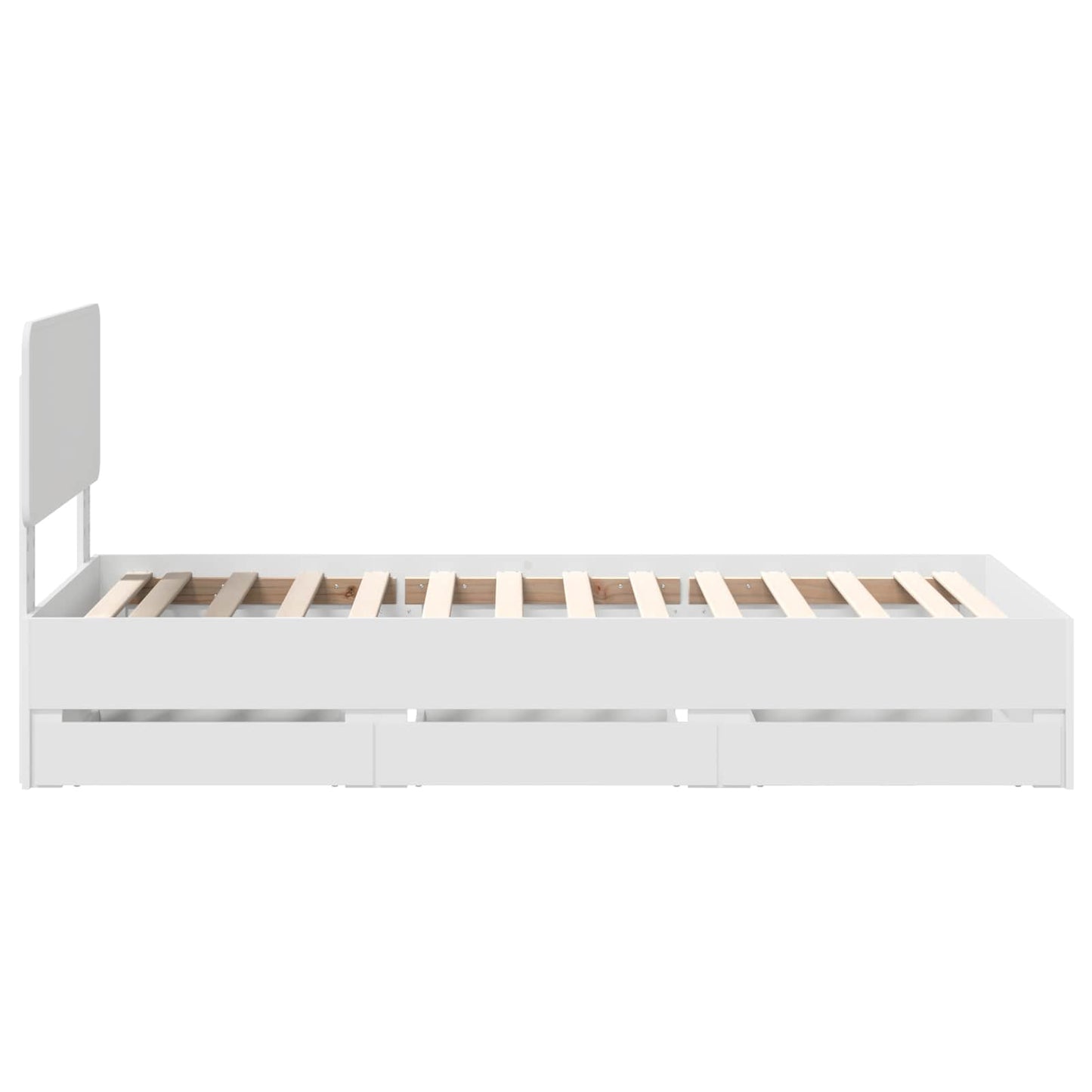 Bettrahmen mit Kopfteil Weiß 90 x 190 cm Holzwerkstoff