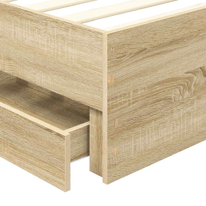 vidaXL Bettrahmen Sonoma-Eiche 90 x 190 cm Ingenieurs Holz
