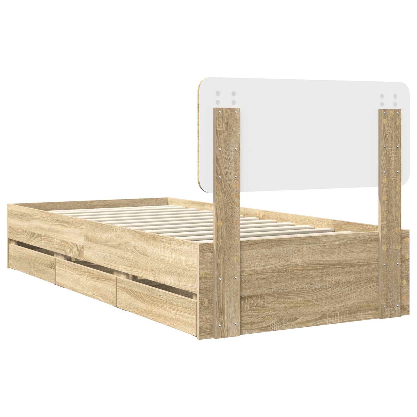 vidaXL Bettrahmen Sonoma-Eiche 90 x 190 cm Ingenieurs Holz