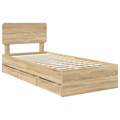 vidaXL Bettrahmen Sonoma-Eiche 90 x 200 cm Ingenieurs Holz