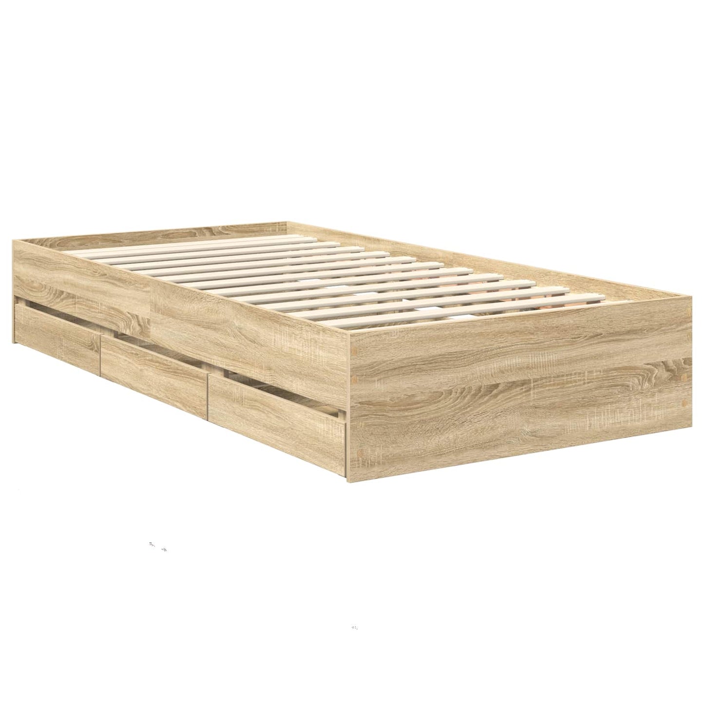 vidaXL Bettrahmen Sonoma-Eiche 90 x 200 cm Ingenieurs Holz