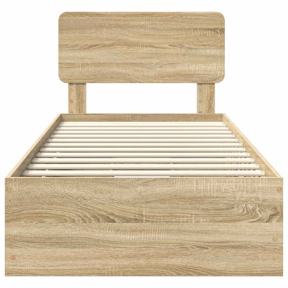 vidaXL Bettrahmen Sonoma-Eiche 90 x 200 cm Ingenieurs Holz