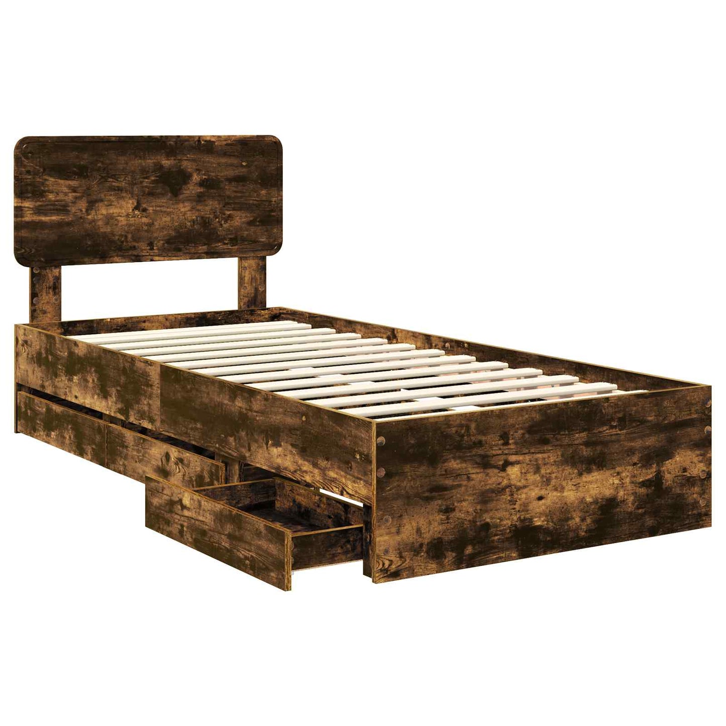 vidaXL Bettrahmen Geräucherte Eiche 90 x 200 cm Ingenieurs Holz