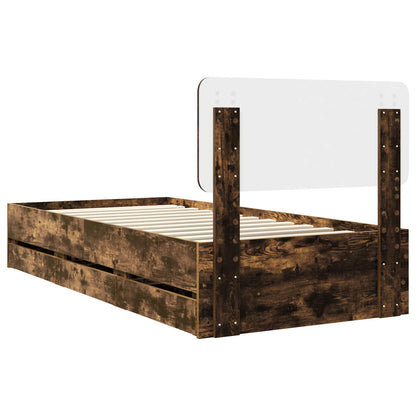 vidaXL Bettrahmen Geräucherte Eiche 90 x 200 cm Ingenieurs Holz