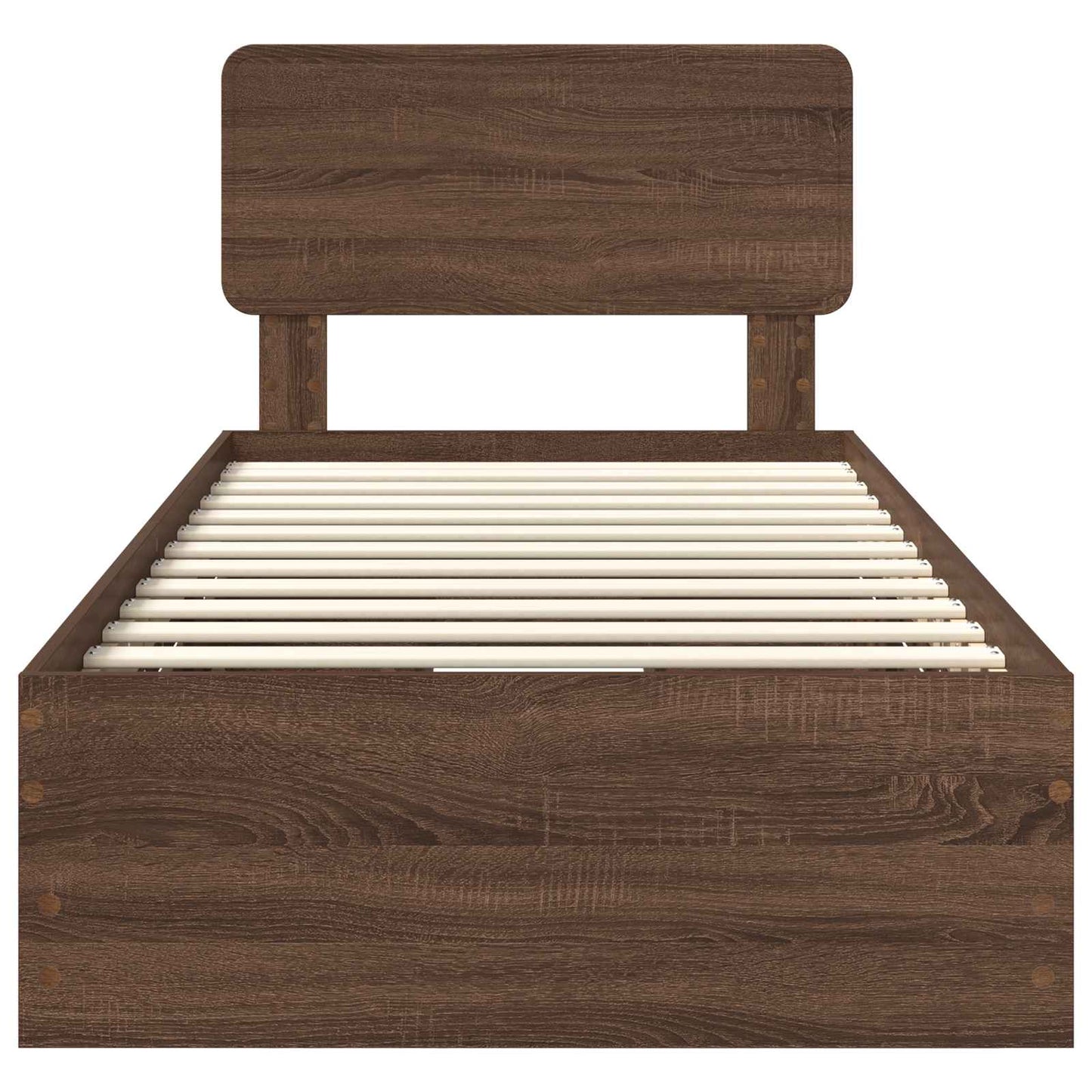 vidaXL Bettrahmen Braun Eichen-Optik 90 x 200 cm Ingenieurs Holz