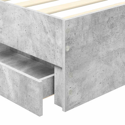 vidaXL Cadre de lit avec tête de lit Gris Béton 75 x 190 cm Bois d'ingénierie
