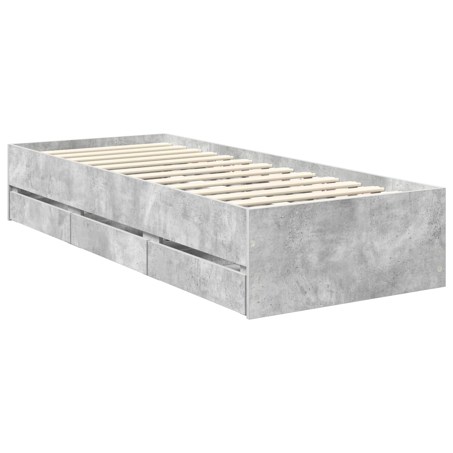 vidaXL Cadre de lit avec tête de lit Gris Béton 75 x 190 cm Bois d'ingénierie