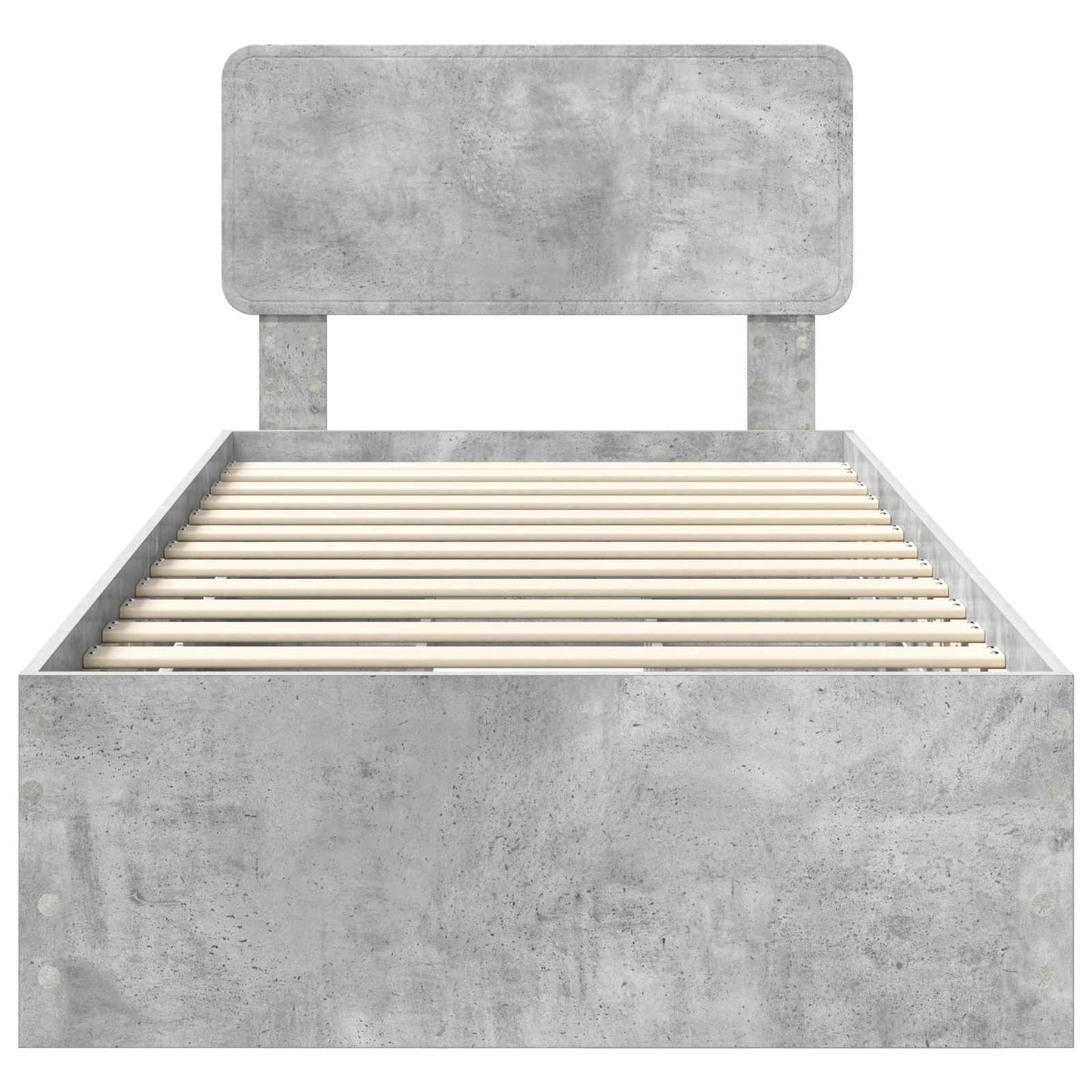 vidaXL Cadre de lit avec tête de lit Gris Béton 75 x 190 cm Bois d'ingénierie