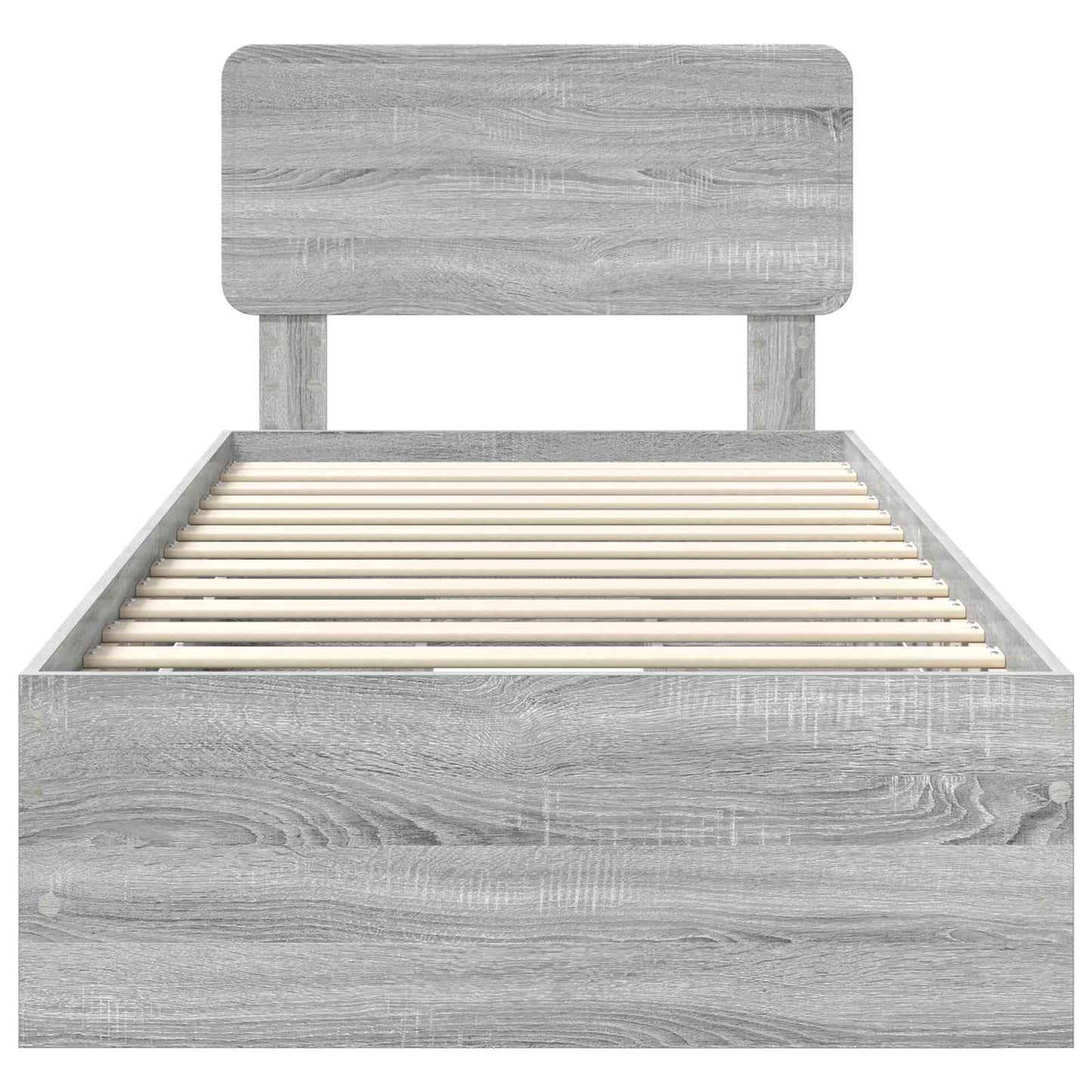 Bettrahmen mit Kopfteil Graues Sonoma 75 x 190 cm Holzwerkstoff